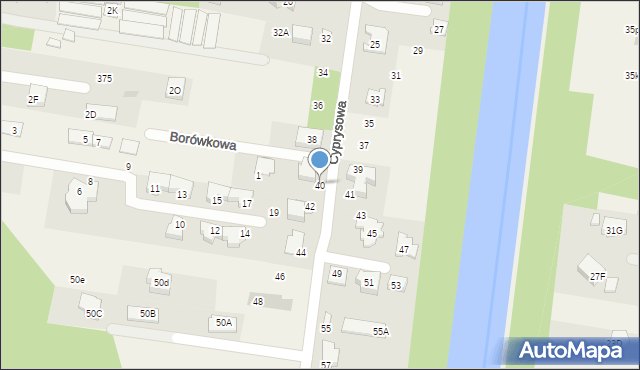 Stanisławów Pierwszy, Cyprysowa, 40, mapa Stanisławów Pierwszy