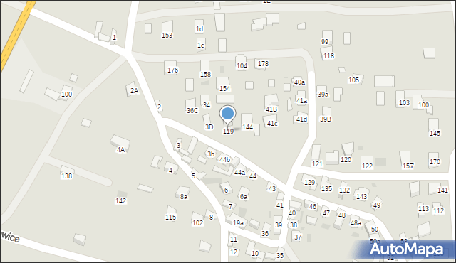 Stary Sącz, Cyganowice, 119, mapa Stary Sącz