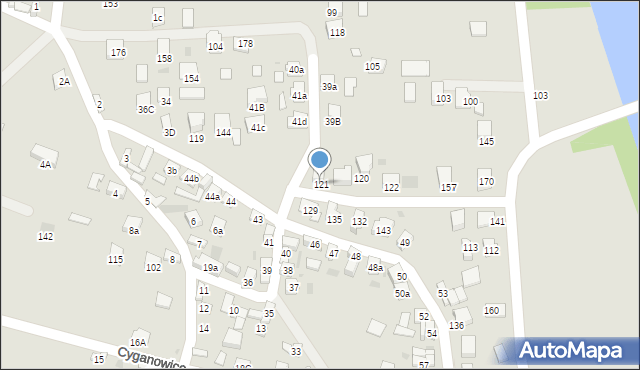 Stary Sącz, Cyganowice, 121, mapa Stary Sącz