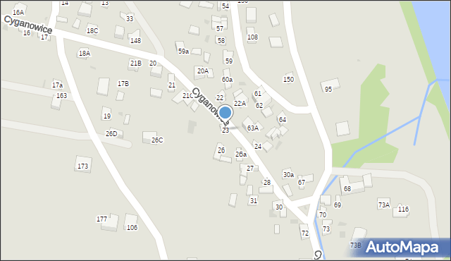 Stary Sącz, Cyganowice, 23, mapa Stary Sącz