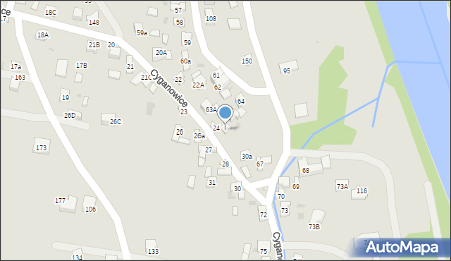 Stary Sącz, Cyganowice, 25, mapa Stary Sącz