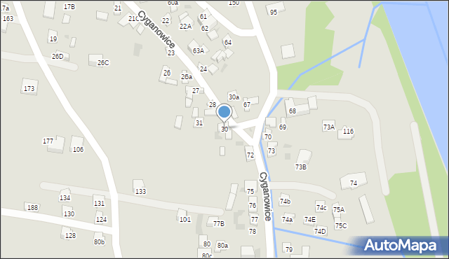 Stary Sącz, Cyganowice, 30, mapa Stary Sącz