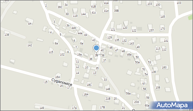 Stary Sącz, Cyganowice, 39, mapa Stary Sącz