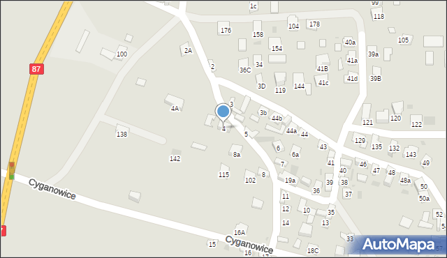 Stary Sącz, Cyganowice, 4, mapa Stary Sącz