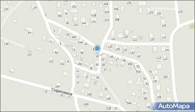 Stary Sącz, Cyganowice, 41, mapa Stary Sącz