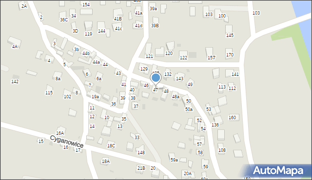 Stary Sącz, Cyganowice, 47, mapa Stary Sącz