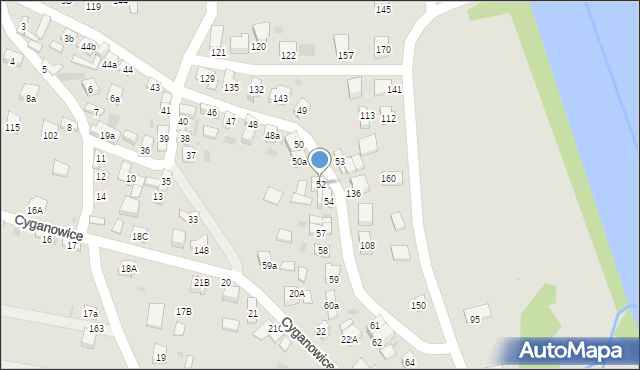 Stary Sącz, Cyganowice, 52, mapa Stary Sącz