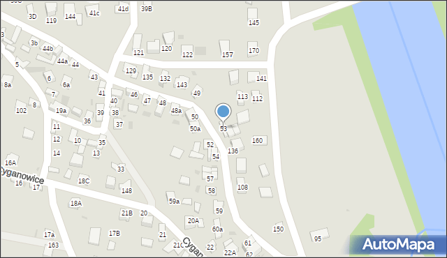 Stary Sącz, Cyganowice, 53, mapa Stary Sącz