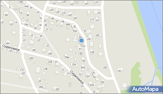 Stary Sącz, Cyganowice, 56, mapa Stary Sącz