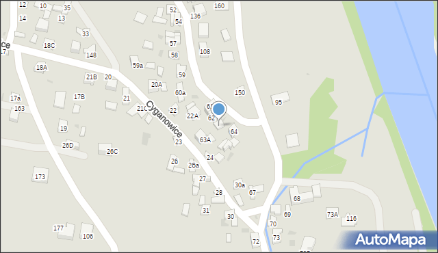 Stary Sącz, Cyganowice, 63, mapa Stary Sącz