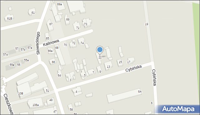 Swarzędz, Cybińska, 11, mapa Swarzędz