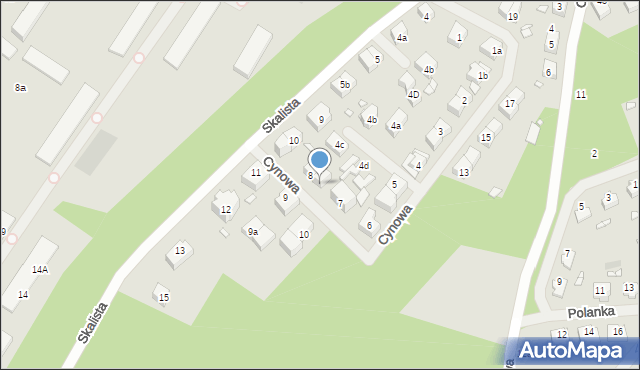 Szczecin, Cynowa, 8a, mapa Szczecina