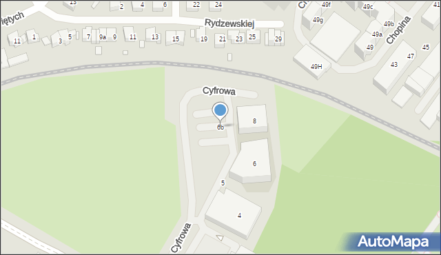 Szczecin, Cyfrowa, 6b, mapa Szczecina