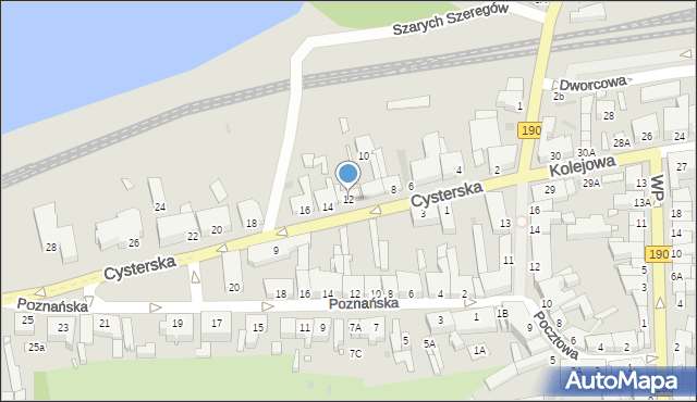 Wągrowiec, Cysterska, 12, mapa Wągrowiec