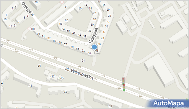 Warszawa, Cypryjska, 55, mapa Warszawy