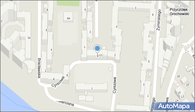 Warszawa, Cyrklowa, 4, mapa Warszawy