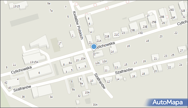 Warszawa, Cylichowska, 12, mapa Warszawy