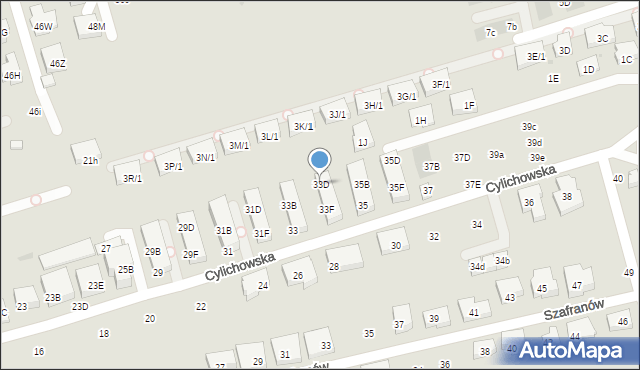 Warszawa, Cylichowska, 33D, mapa Warszawy