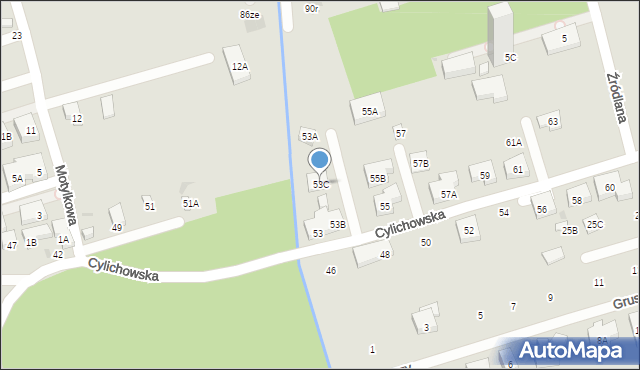 Warszawa, Cylichowska, 53C, mapa Warszawy