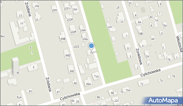 Warszawa, Cylichowska, 71, mapa Warszawy