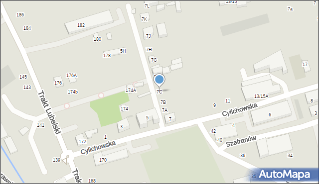 Warszawa, Cylichowska, 7C, mapa Warszawy