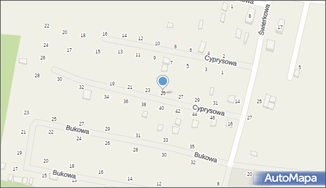 Wisełka, Cyprysowa, 25, mapa Wisełka