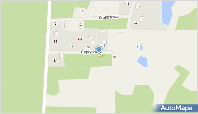 Wólka, Cyprysowa, 8, mapa Wólka