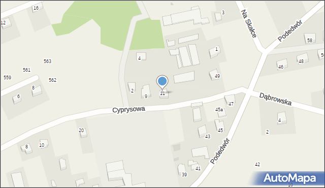 Wołowice, Cyprysowa, 11, mapa Wołowice