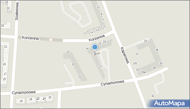 Wrocław, Cynamonowa, 29, mapa Wrocławia