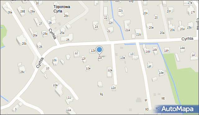 Zakopane, Cyrhla, 12c, mapa Zakopanego