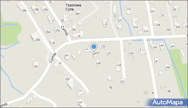 Zakopane, Cyrhla, 12f, mapa Zakopanego