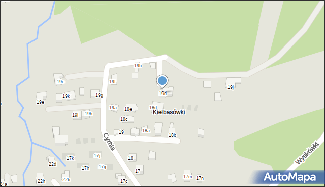 Zakopane, Cyrhla, 19d, mapa Zakopanego