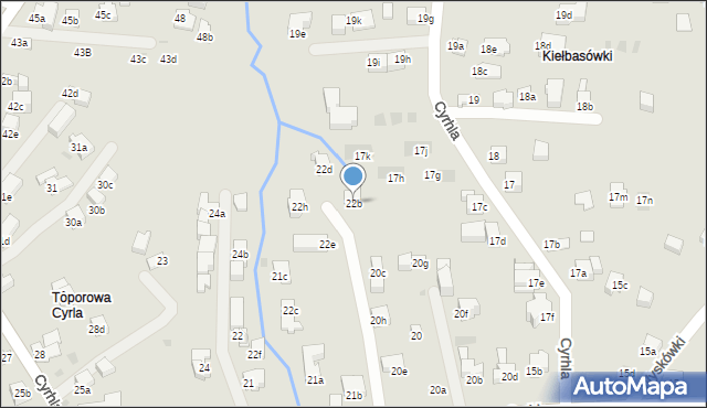 Zakopane, Cyrhla, 22b, mapa Zakopanego