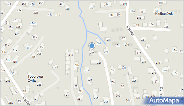 Zakopane, Cyrhla, 22h, mapa Zakopanego