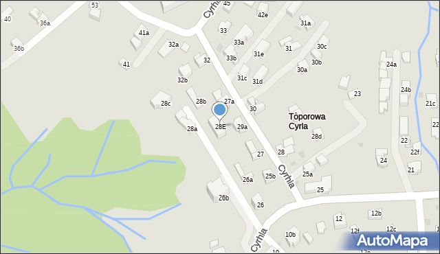 Zakopane, Cyrhla, 28E, mapa Zakopanego