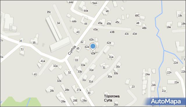 Zakopane, Cyrhla, 42e, mapa Zakopanego