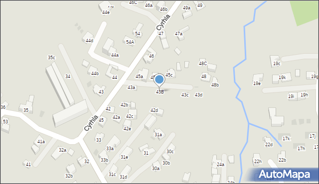Zakopane, Cyrhla, 43B, mapa Zakopanego