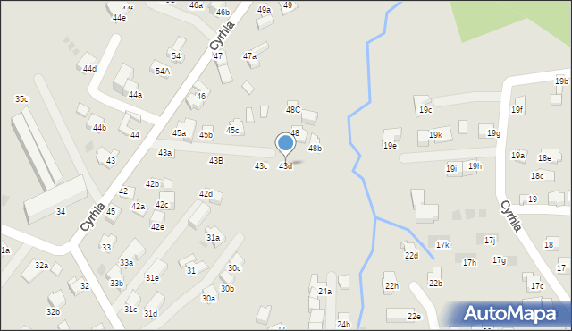 Zakopane, Cyrhla, 43d, mapa Zakopanego