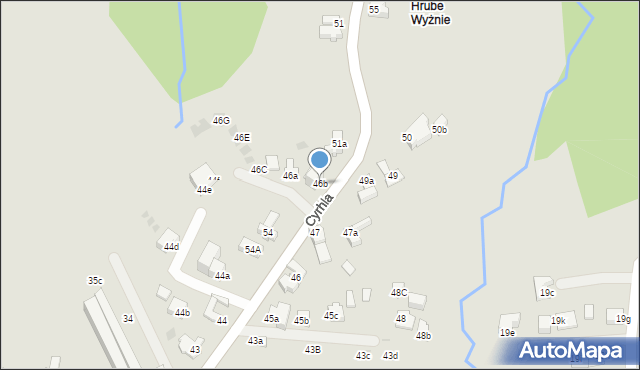 Zakopane, Cyrhla, 46b, mapa Zakopanego