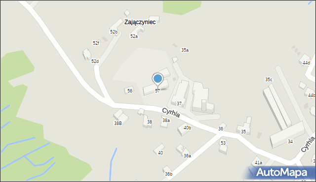 Zakopane, Cyrhla, 57, mapa Zakopanego