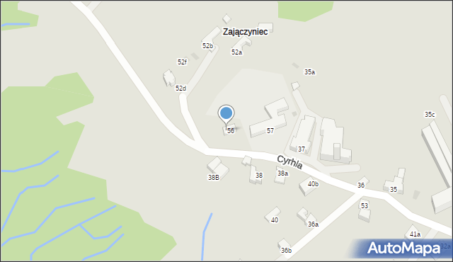 Zakopane, Cyrhla, 58, mapa Zakopanego