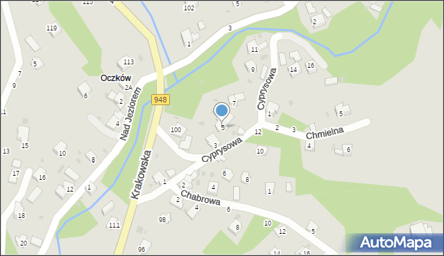 Żywiec, Cyprysowa, 5, mapa Żywiec