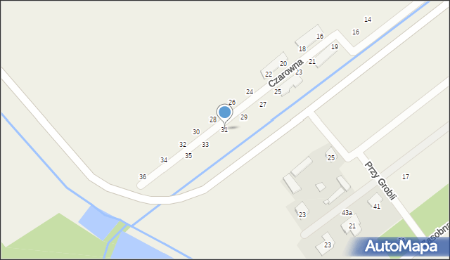 Bąkówka, Czarowna, 31, mapa Bąkówka