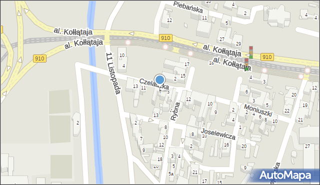 Będzin, Czeladzka, 7, mapa Będzin