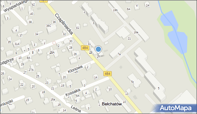 Bełchatów, Czapliniecka, 27, mapa Bełchatów