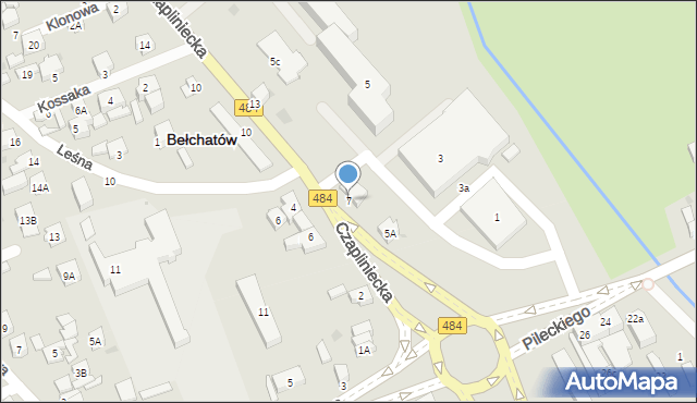 Bełchatów, Czapliniecka, 7, mapa Bełchatów