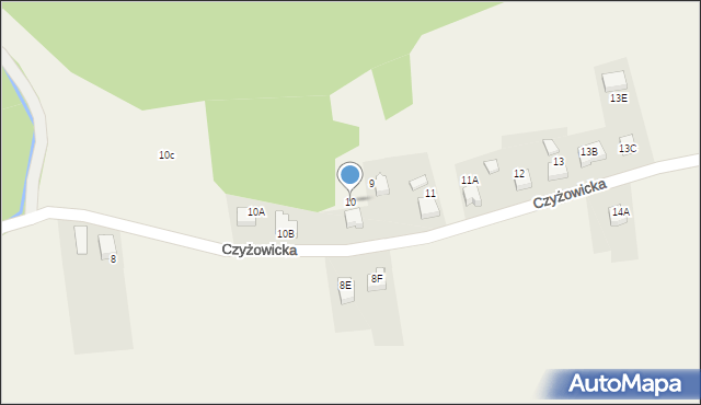 Bełsznica, Czyżowicka, 10, mapa Bełsznica