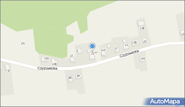 Bełsznica, Czyżowicka, 11, mapa Bełsznica