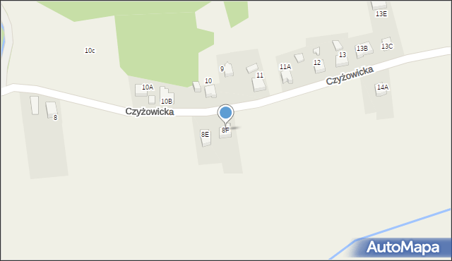 Bełsznica, Czyżowicka, 8F, mapa Bełsznica