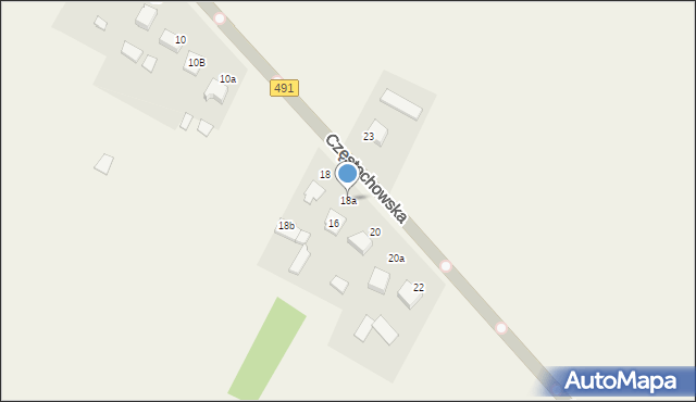 Biała, Częstochowska, 18a, mapa Biała